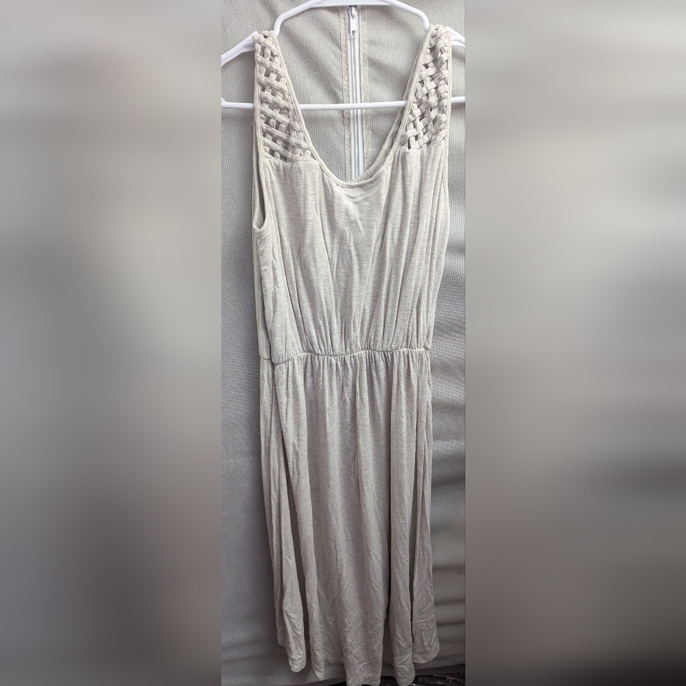 Cynthia Rowley Cream Sleeveless Midi High Low Dress - Picture 3 of 3